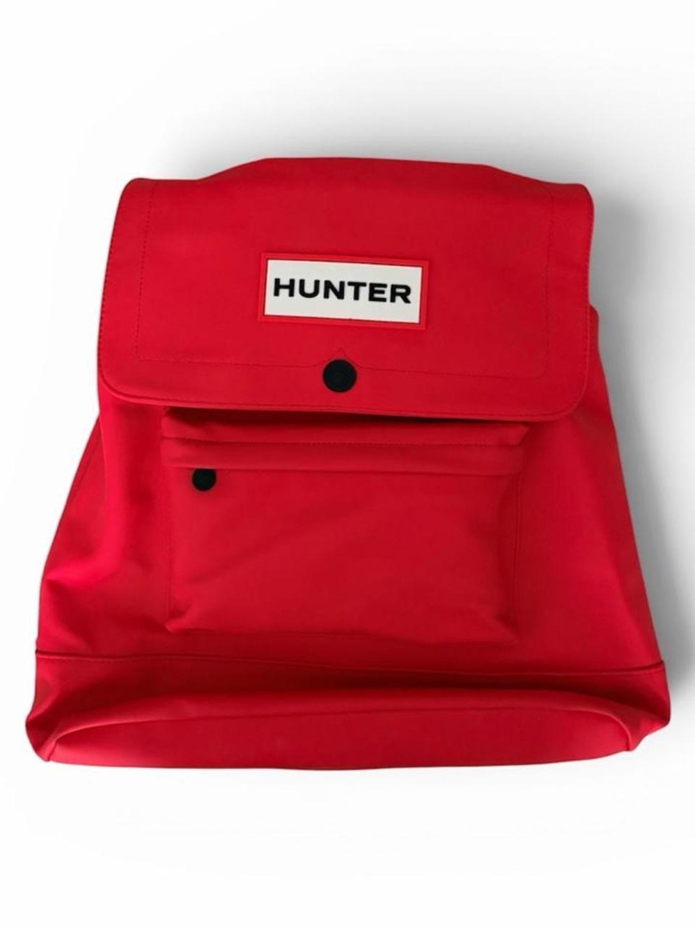 Hunter Red Backpack with Front Pocket and Logo Patch